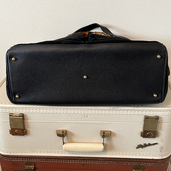 Vintage Gucci Diana Black Suede Bamboo Two Way - Picture 6 of 16